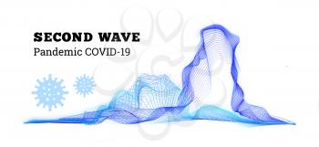 Second wave covid-19. Vector illustration on white background