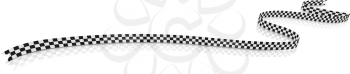 Checkered racing flag, ribbon. Vector illustration on white background