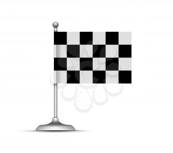 Checkered racing flag. Vector illustration on white background