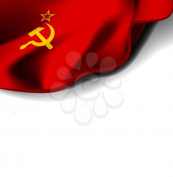 Flag of the USSR. Vector soviet union flag on white background