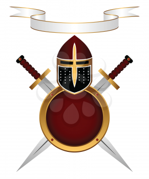 Royalty Free Clipart Image of Shields and Swords