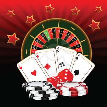 Royalty Free Clipart Image of a Casino Themed Background