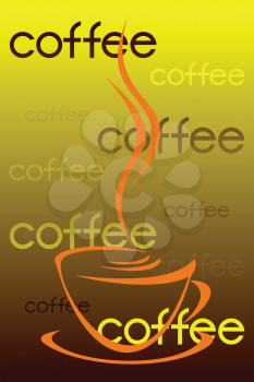 Royalty Free Clipart Image of a Coffee Sign