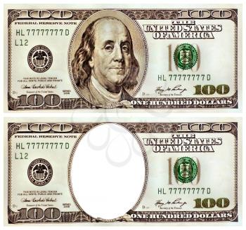 Royalty Free Clipart Image of One Hundred Dollar Bills