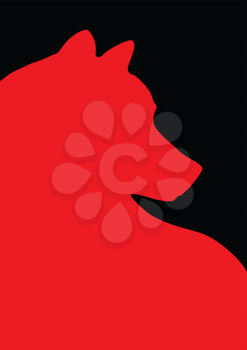 Royalty Free Clipart Image of a Wolf Silhouette