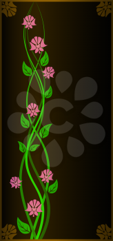 Flowers on a black background.
