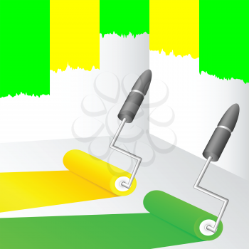 Yellow and green paint.