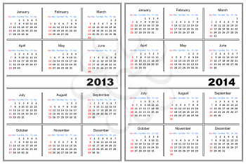 Calendar template. 2013,2014