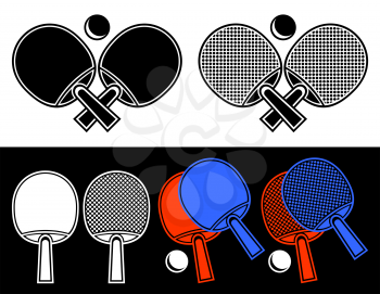 Rackets for table tennis.