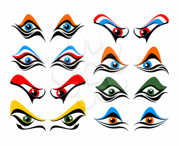 Set of abstract eyes