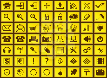 Yellow web icons.
