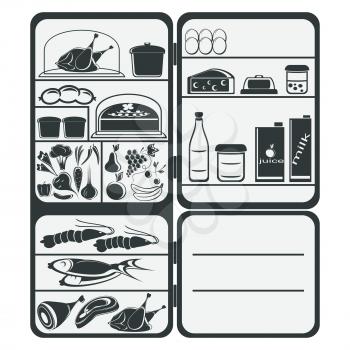 Royalty Free Clipart Image of an Open Refrigerator