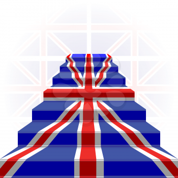 Royalty Free Clipart Image of a Union Jack Staircase
