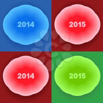 Royalty Free Clipart Image of a Set of New Year's Background