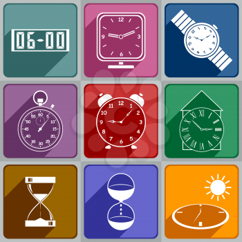 Royalty Free Clipart Image of Different Timepieces