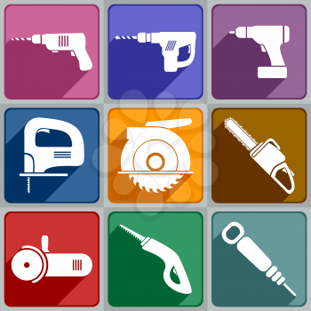 Royalty Free Clipart Image of a Set of Tools