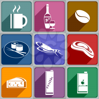 Royalty Free Clipart Image of Food and Drink