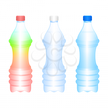 Royalty Free Clipart Image of Three Bottles