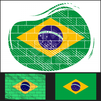 Scratched flag of Brazil