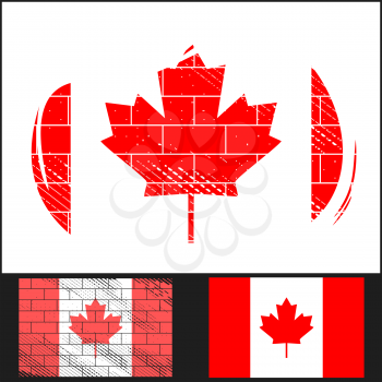 Scratched flag of Canada
