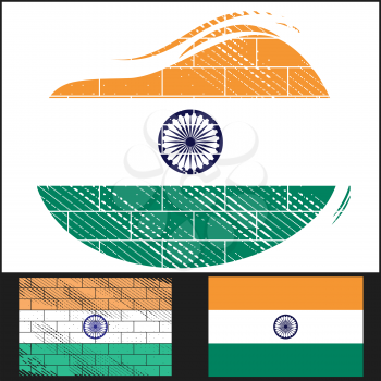 Scratched flag of India