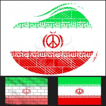 Scratched flag of Iran