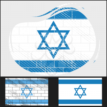 Scratched flag of Israel
