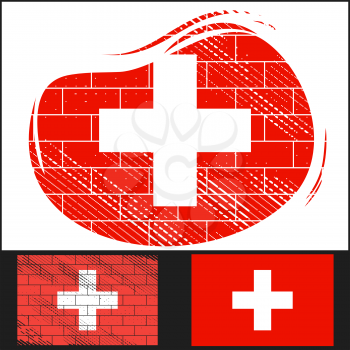 Scratched flag of Switzerland