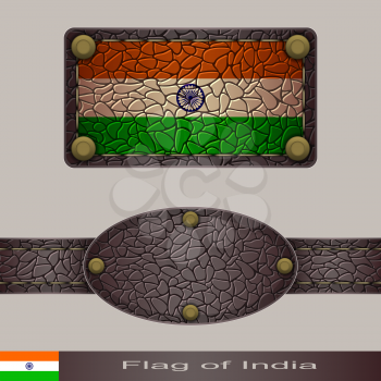 Label of a flag of India