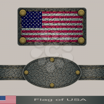 Label of a flag of USA