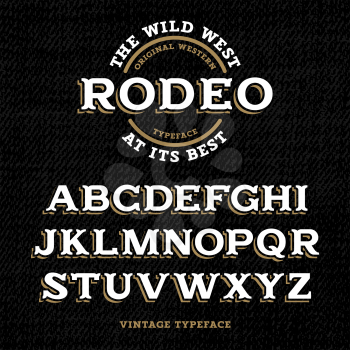 Wild West typeface / Retro alphabet in western style / Slab Serif type letters on a grunge background / Handmade Vintage Font for labels and posters