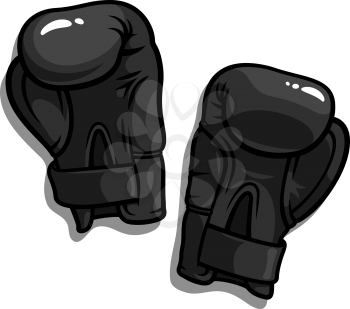 Vector illustration of black boxing gloves isolated on white
