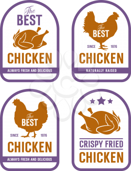 Vintage chicken meat labels. Ideas for Farm Market and butcher shop