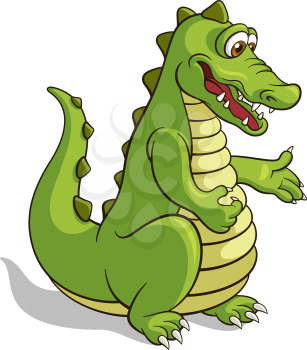 Cute Crocodile in cartoon style, vector illustration