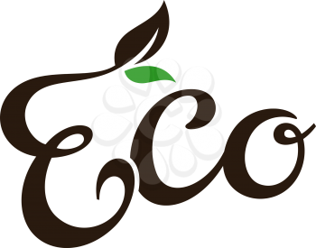 Eco lettering, vector illustration, idea for farm market