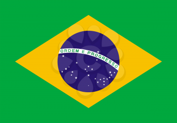 Flag of Brazil in official colors, vector illustration