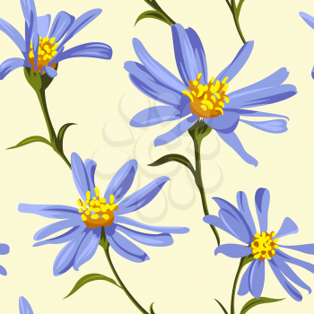 Floral seamless background with blue wildflowers.  Use for fabric design, pattern fills and decorating greeting cards, invitations