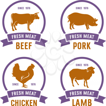 Vintage meat labels. Ideas for Farm Market and butcher shop