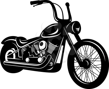 Vector illustration of a motorcycle isolated on white. Classic American chopper