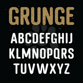 Grunge textured  font / Vector handmade alphabet / Stamp style uppercase letters / Vectors
