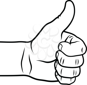 Thumb up gesture. A hand showing symbol Like. Thumb up vector sign. Positive feedback icon