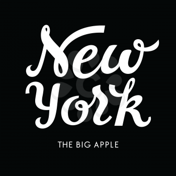 New York vintage calligraphic inscription / The Big Apple / t-shirt graphic design / vectors / tee graphics