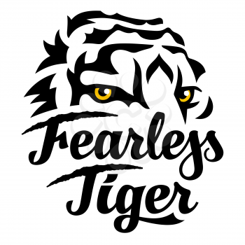 Japanese Tiger vector illustration and trendy slogan for t-shirt design