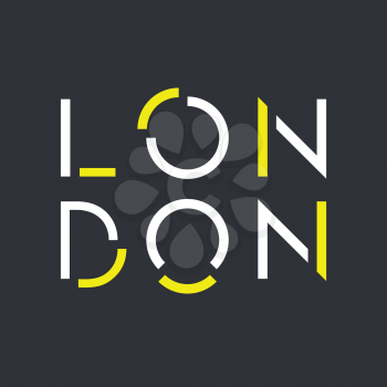 London typography, t-shirt print design, tee graphics
