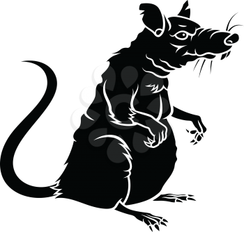 Rat silhouette isolated on white