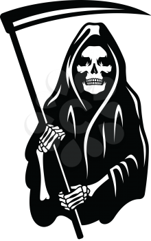Death with scythe. Skeleton vector illustration.
