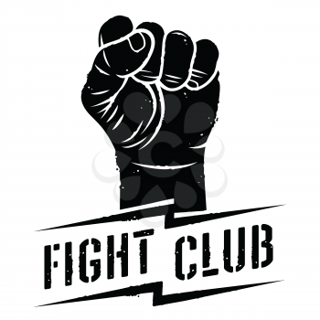 Fight club logo with fist vector illustration