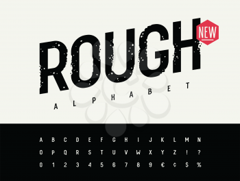 Grunge font. Rough stamp typeface. Grunge textured handmade alphabet. Vectors. Plus 3 grunge textures as a bonus