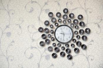 Beautiful and large wall clock with many circles