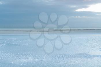 View of the salt lake, natural landscape background. Photo in Qinghai, China.
